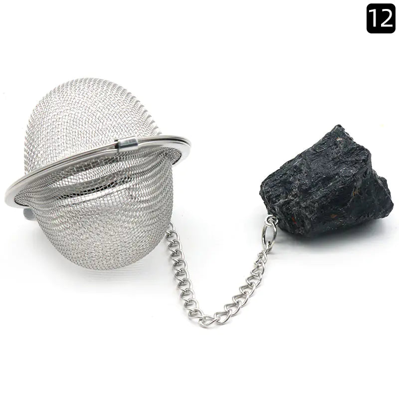 Natural Raw Gemstone Tea Filter Ball