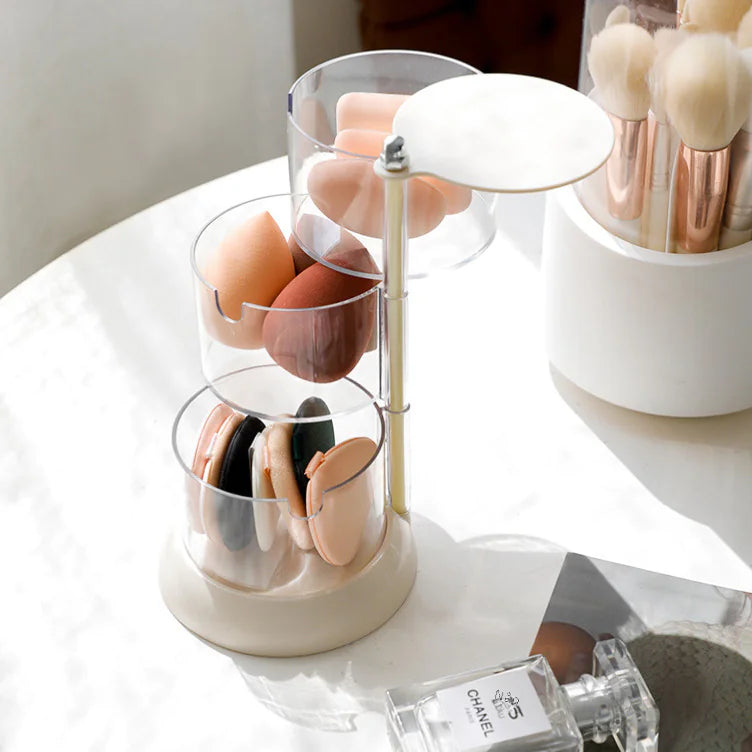 Rotating Dustproof Makeup Sponge Storage Box