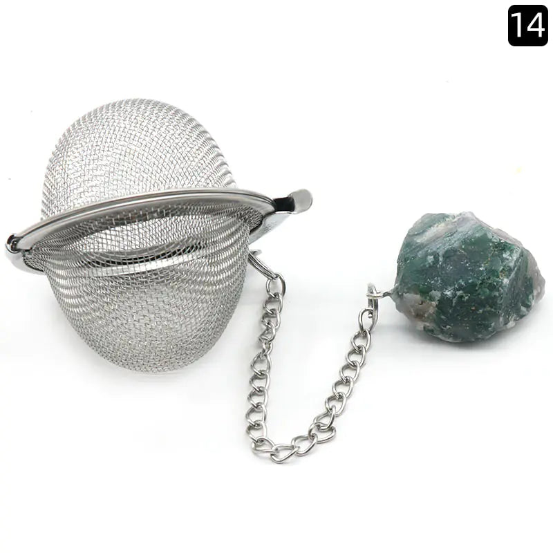 Natural Raw Gemstone Tea Filter Ball