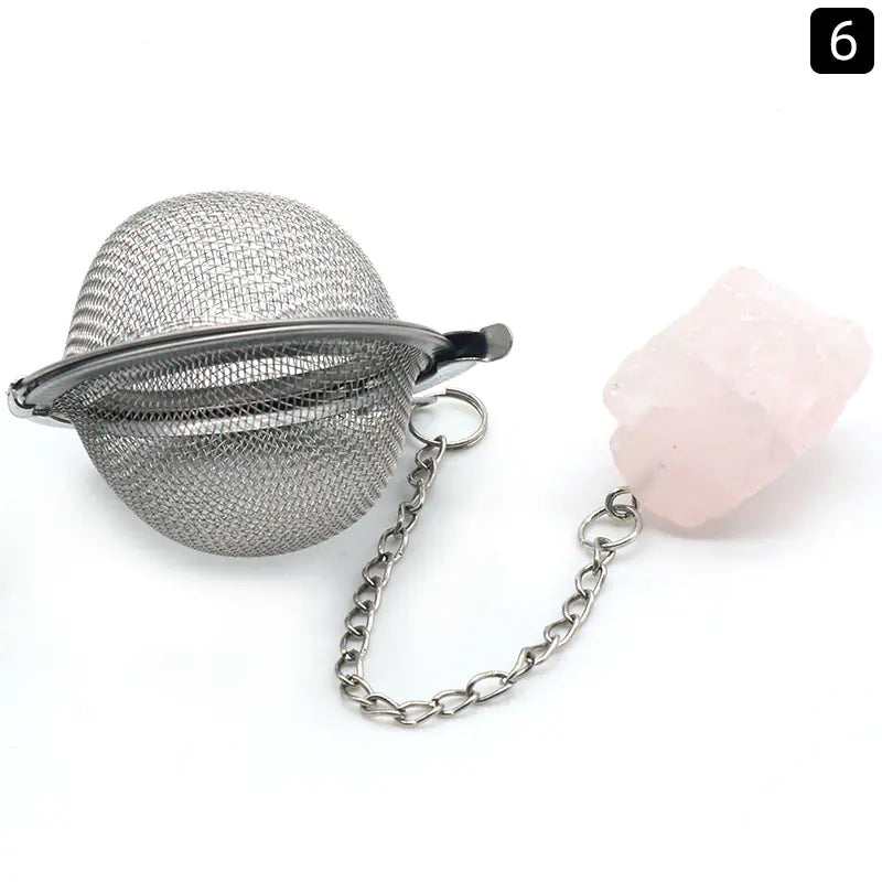 Natural Raw Gemstone Tea Filter Ball
