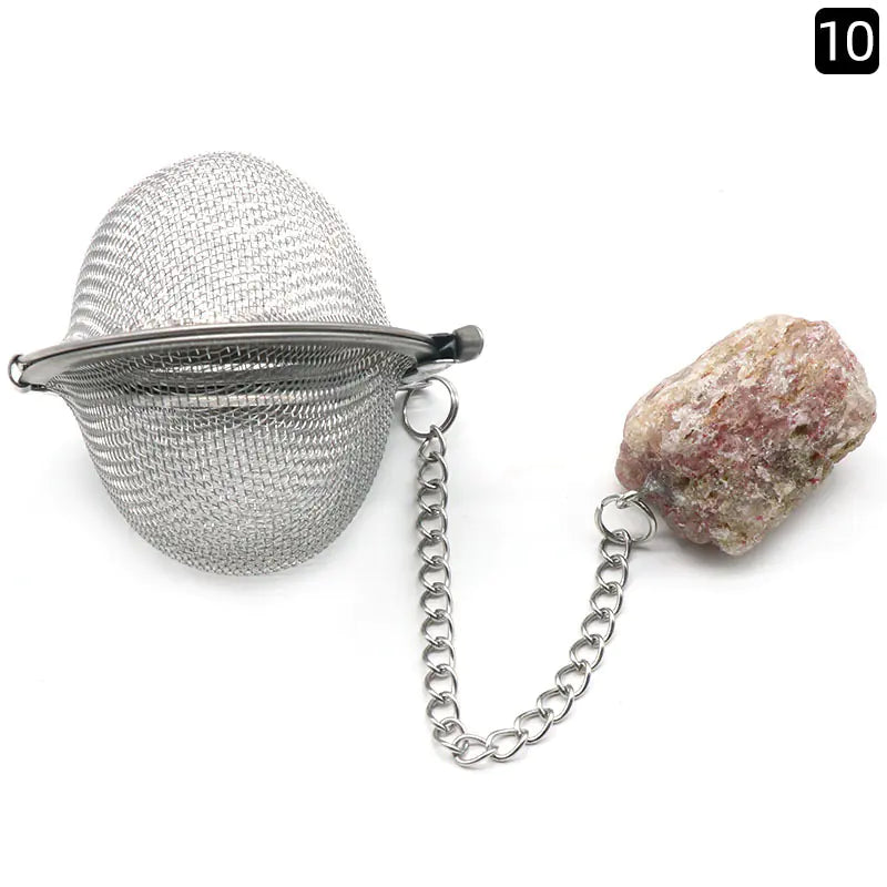 Natural Raw Gemstone Tea Filter Ball