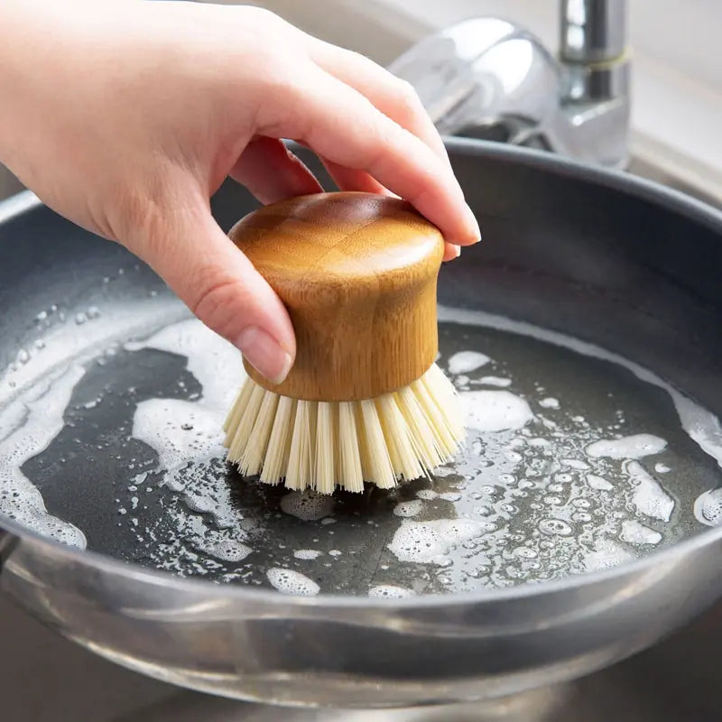 Bamboo Handle Round Head Kitchen Cleaning Brush