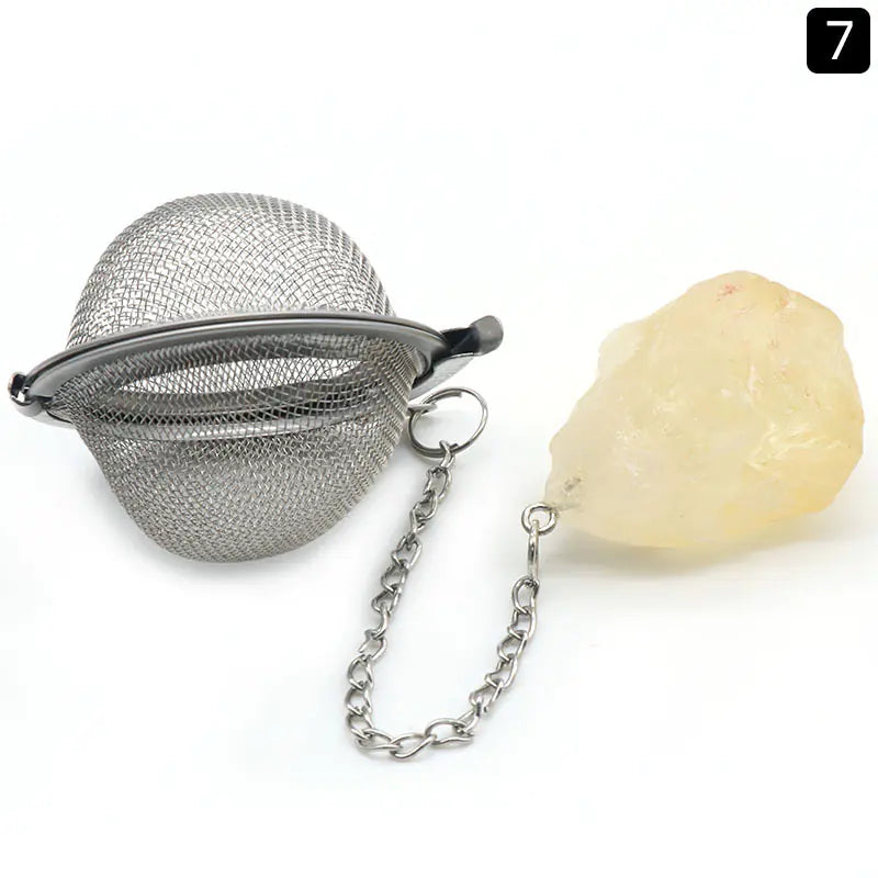 Natural Raw Gemstone Tea Filter Ball