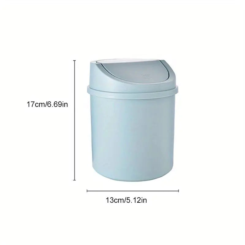 Mini Plastic Desktop Trash Can with Lid for Home Office
