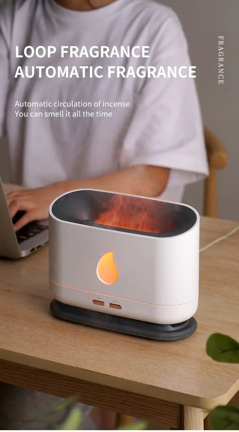 Flame Humidifier with Aromatherapy & Ambient Lighting