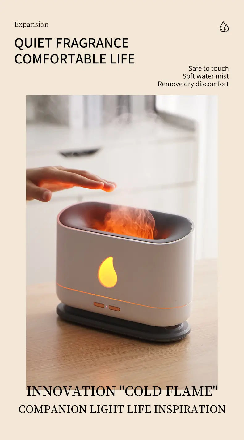 Flame Humidifier with Aromatherapy & Ambient Lighting