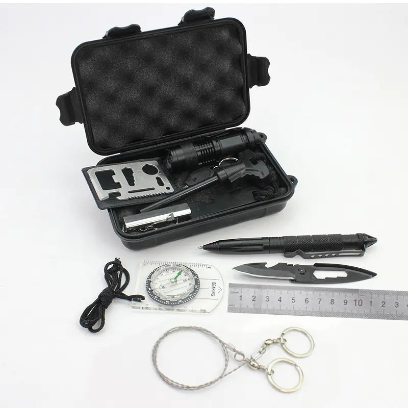 Survival Tool Set for Outdoor Emergency and Travel