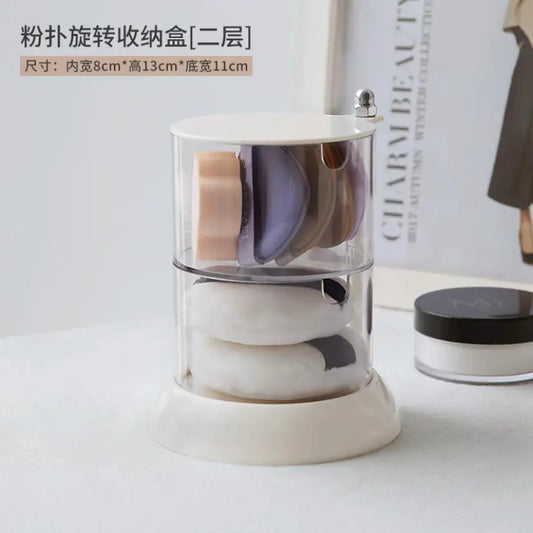 Rotating Dustproof Makeup Sponge Storage Box