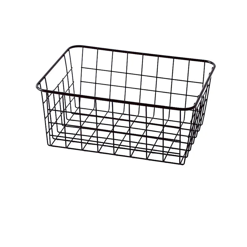 Iron Storage Basket for Kitchen and Bathroom Organization