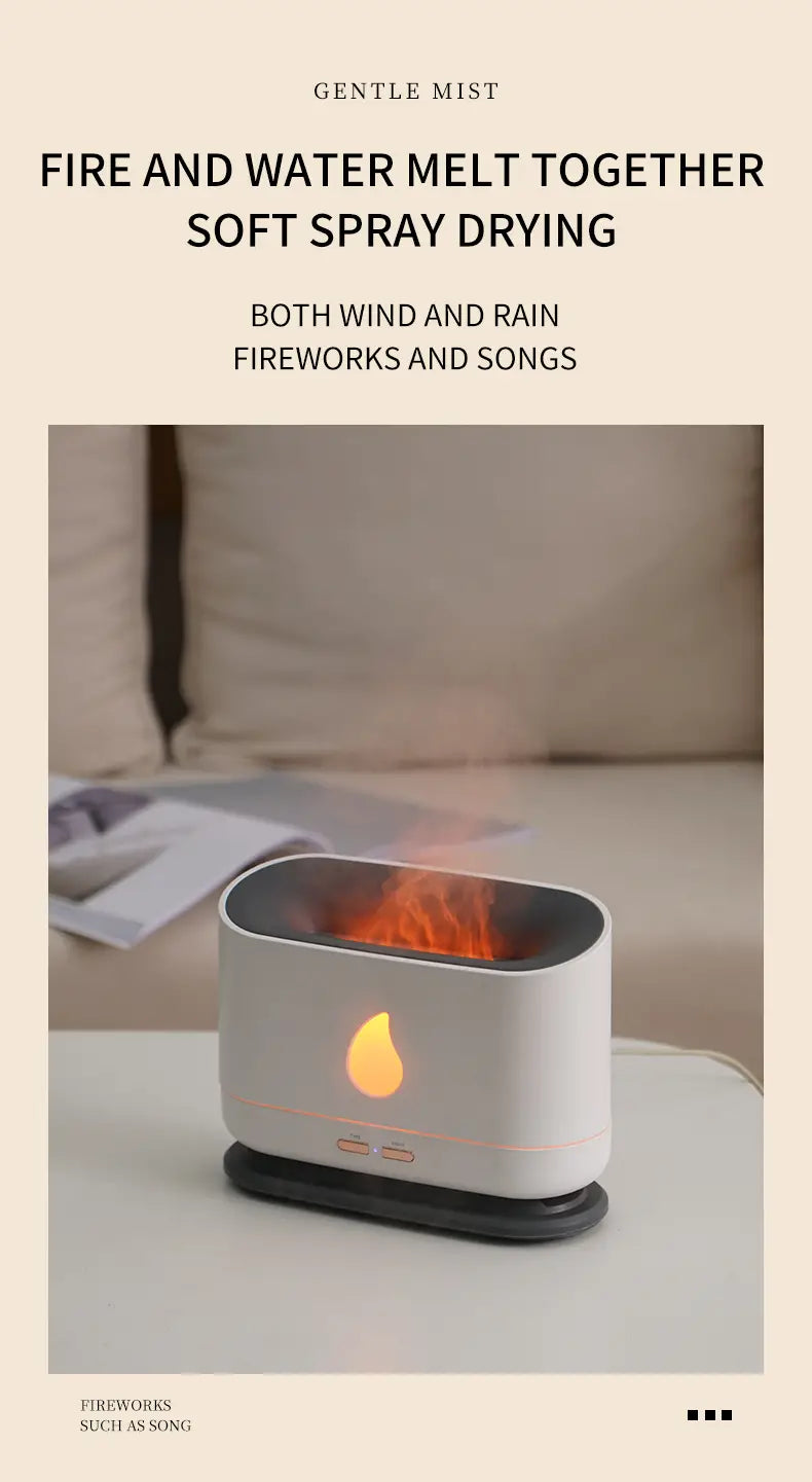 Flame Humidifier with Aromatherapy & Ambient Lighting