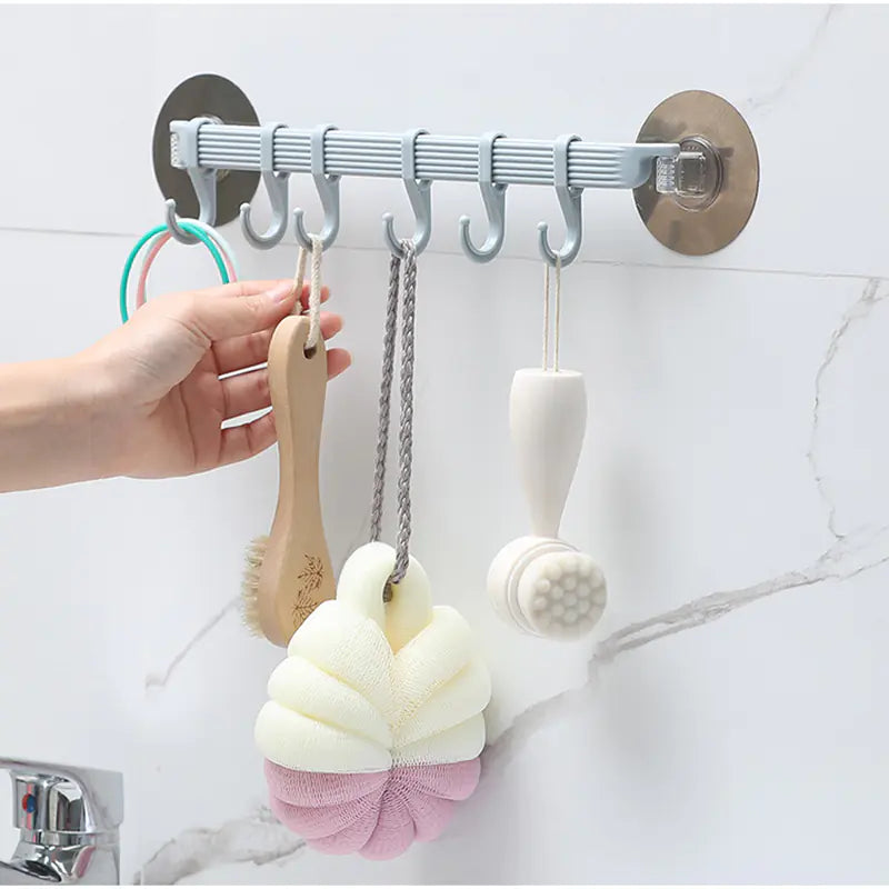 Adjustable Vacuum Hook Organizer for Bathroom Shelves