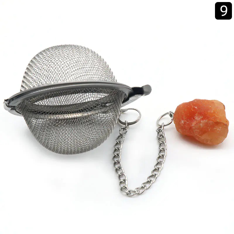 Natural Raw Gemstone Tea Filter Ball