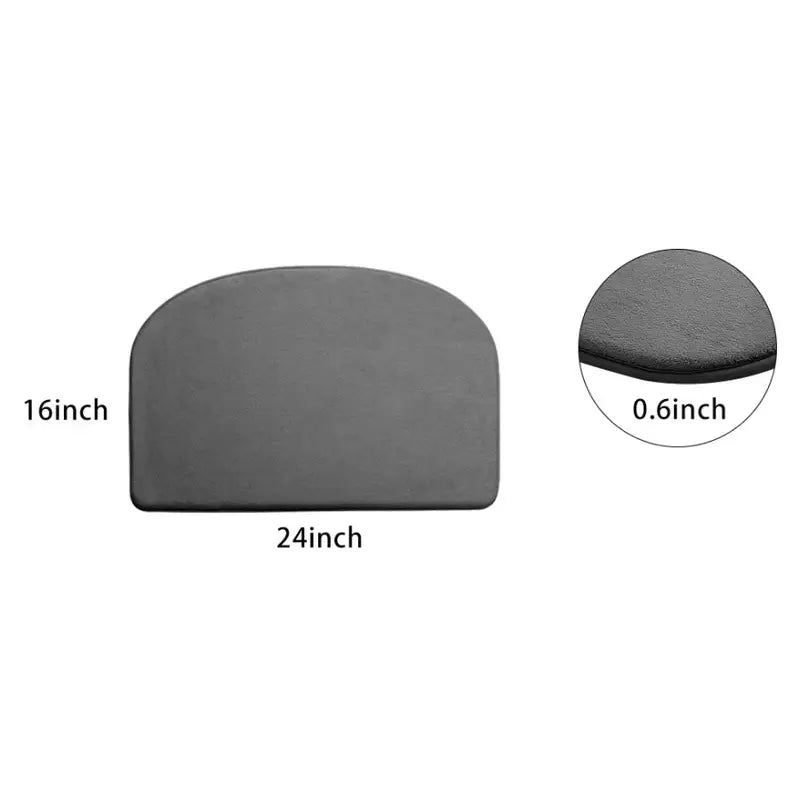 1pc Washable Absorbent Semicircle Bathroom Mat