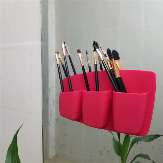 Silicone Self-Adhesive Storage Box, Foldable with Dividers