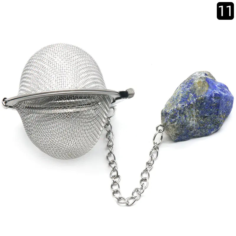 Natural Raw Gemstone Tea Filter Ball