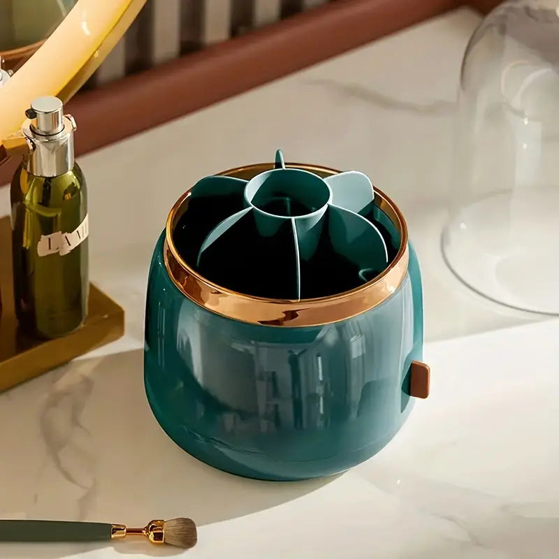 360 Rotating Makeup Brush Holder Organizer with Lid