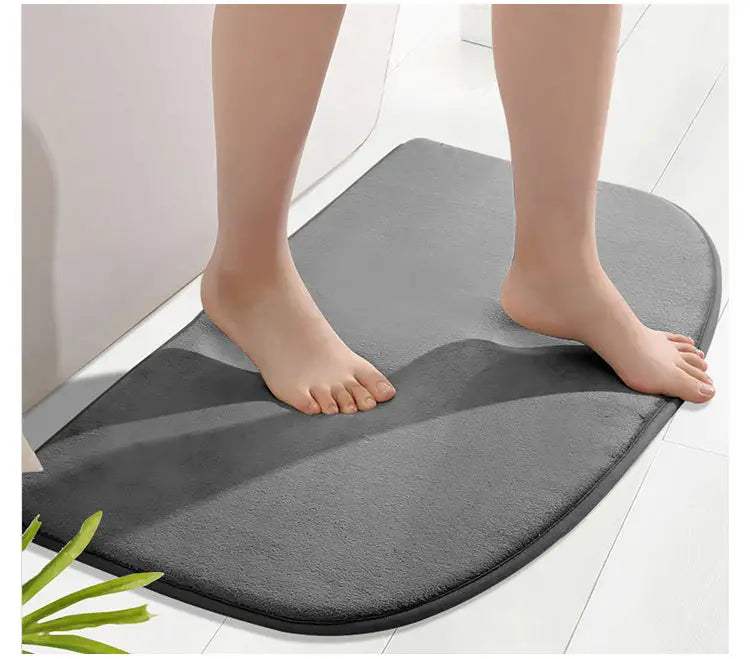 1pc Washable Absorbent Semicircle Bathroom Mat