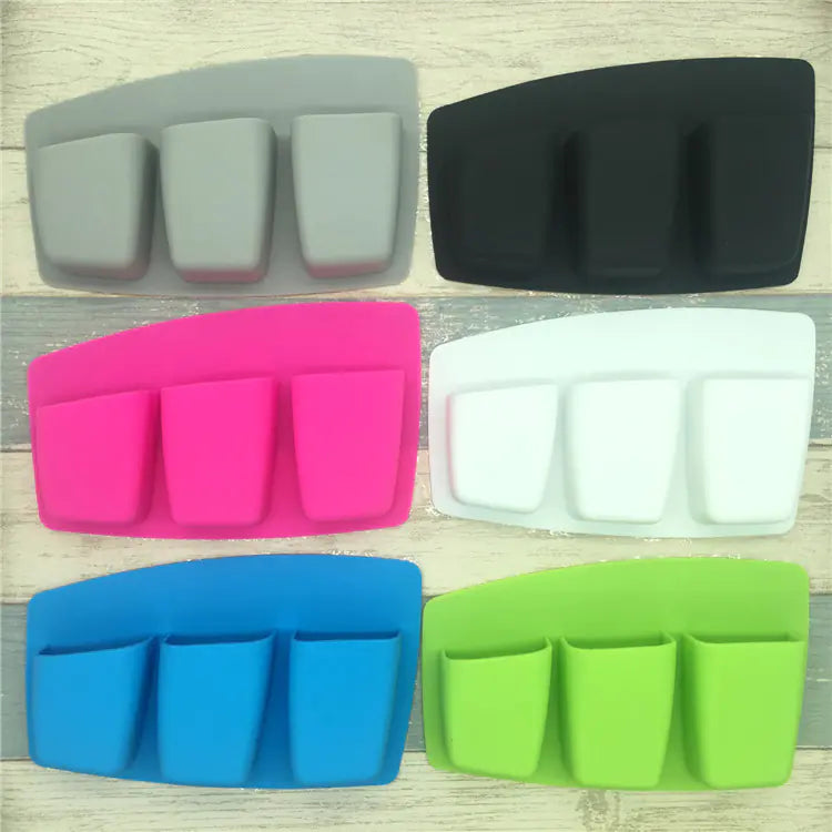 Silicone Self-Adhesive Storage Box, Foldable with Dividers