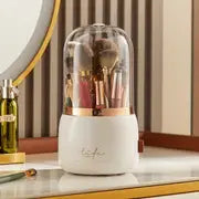 360 Rotating Makeup Brush Holder Organizer with Lid