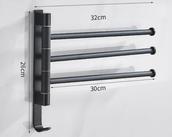 Rotatable Space Aluminum Towel Rack for Bathroom