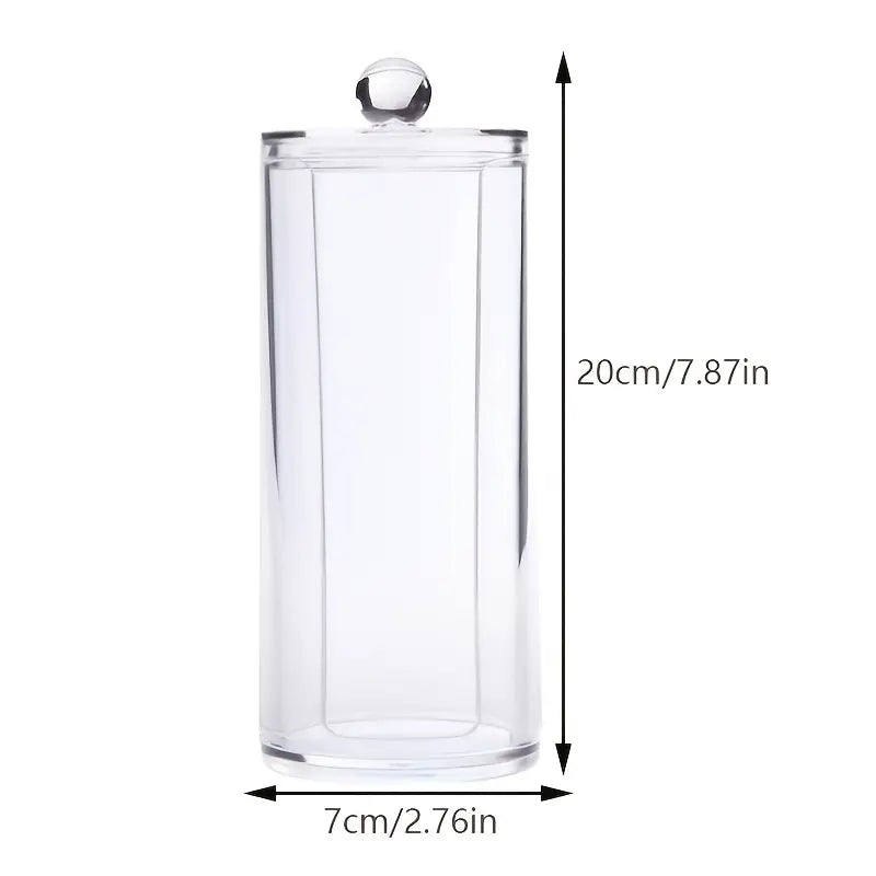 Transparent Round Cotton Pad Storage Holder for Bathroom
