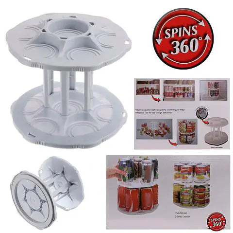 Rotating Plastic Storage Rack and Organizer