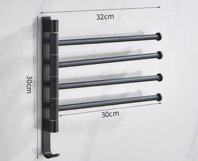 Rotatable Space Aluminum Towel Rack for Bathroom