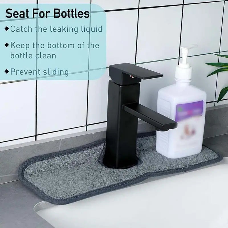 Grey Faucet Absorbent Mat for Kitchen & Bathroom