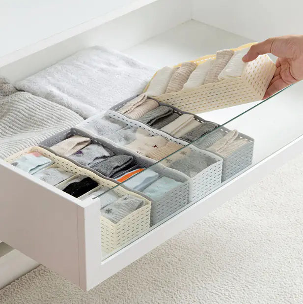 Stackable Drawer Organizer - Solid Color Plastic Box