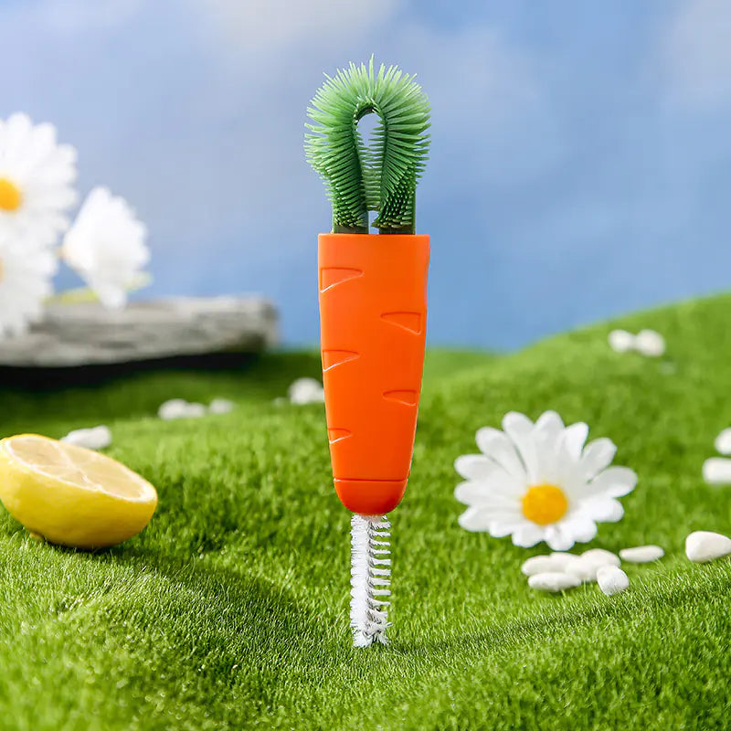 1pc Carrot Cup Brush for Cleaning Bottles and Grooves
