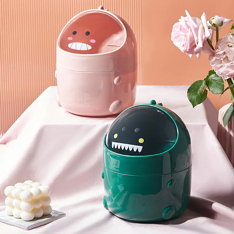 Cartoon Dinosaur Desktop Trash Can for Home Office