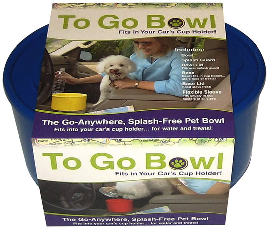 Furry Travelers to Go Pet Bowl Blue
