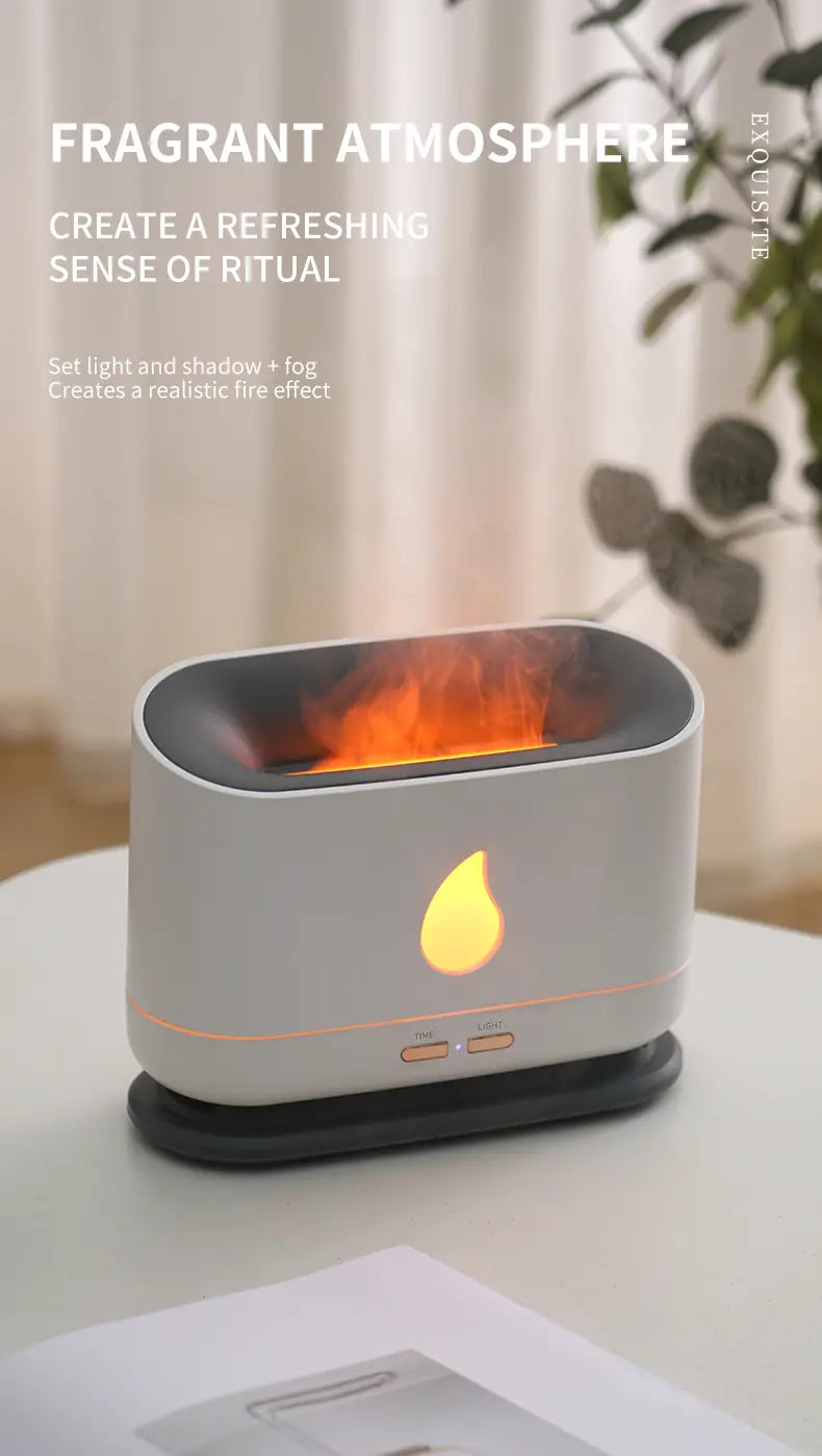 Flame Humidifier with Aromatherapy & Ambient Lighting