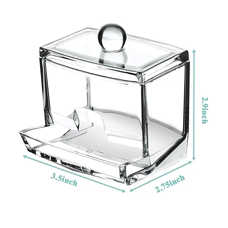 Clear Cotton Swab Holder and Bathroom Storage Container