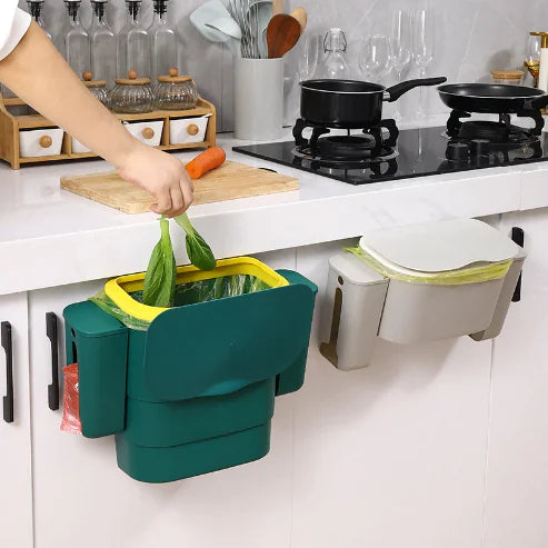 Retractable Wall-Mounted Trash Can with Lid
