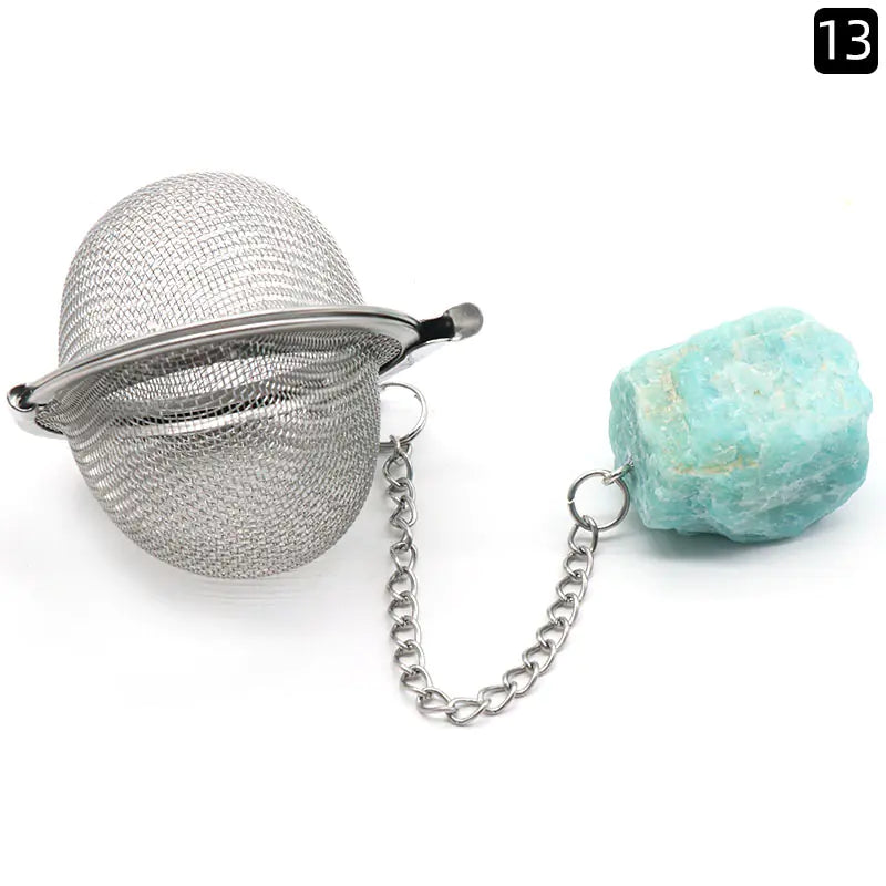Natural Raw Gemstone Tea Filter Ball