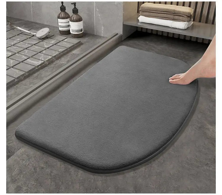 1pc Washable Absorbent Semicircle Bathroom Mat