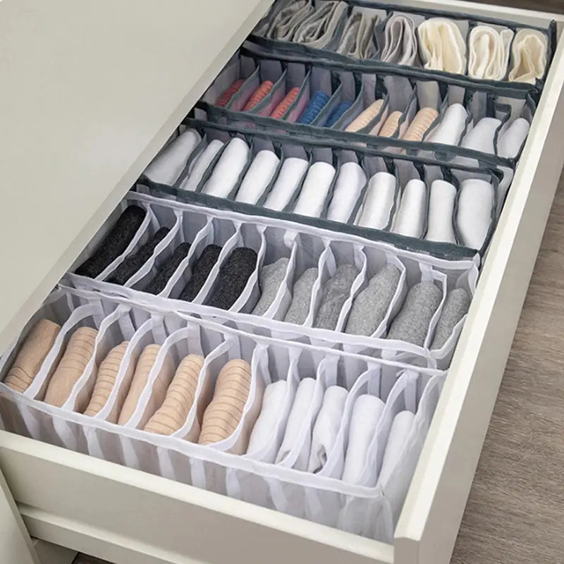 Stackable Jeans Storage Box with Mesh Dividers