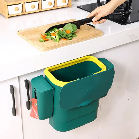 Retractable Wall-Mounted Trash Can with Lid