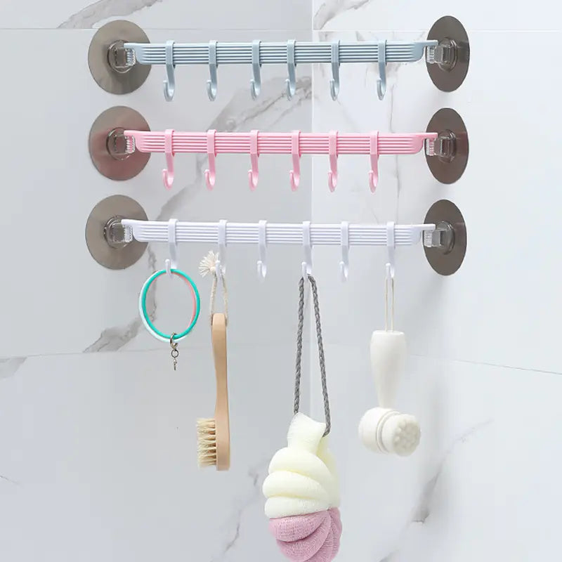 Adjustable Vacuum Hook Organizer for Bathroom Shelves