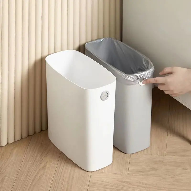 Simple No-Lid Trash Can for Kitchen and Living Room