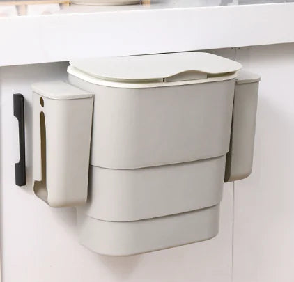 Retractable Wall-Mounted Trash Can with Lid