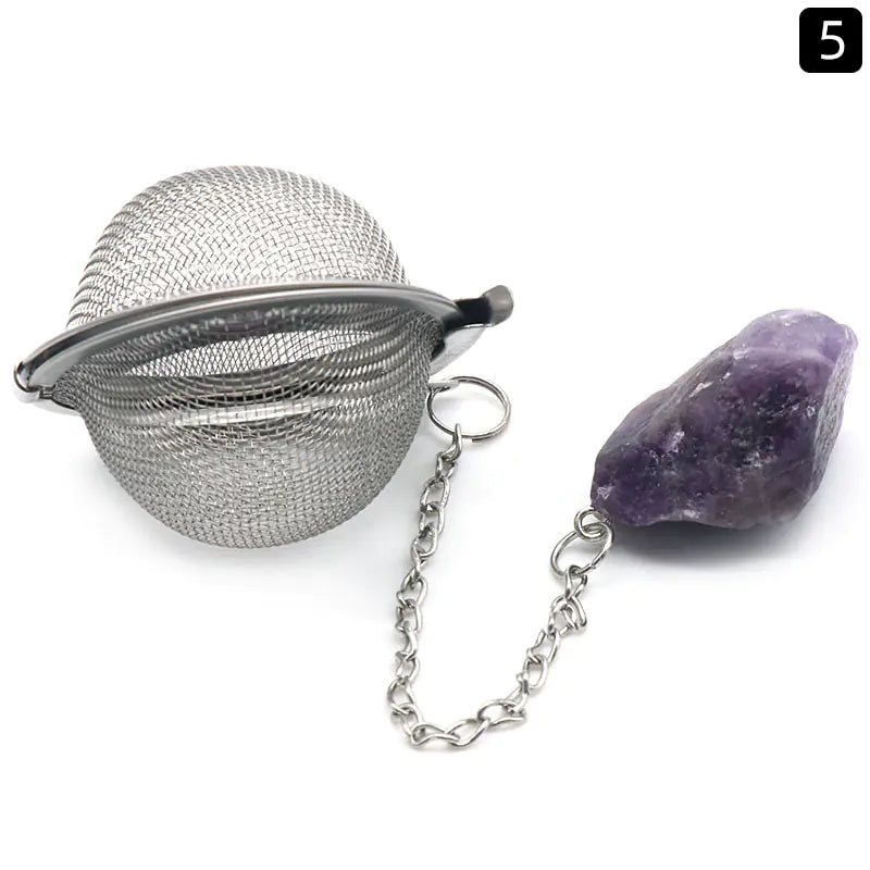 Natural Raw Gemstone Tea Filter Ball
