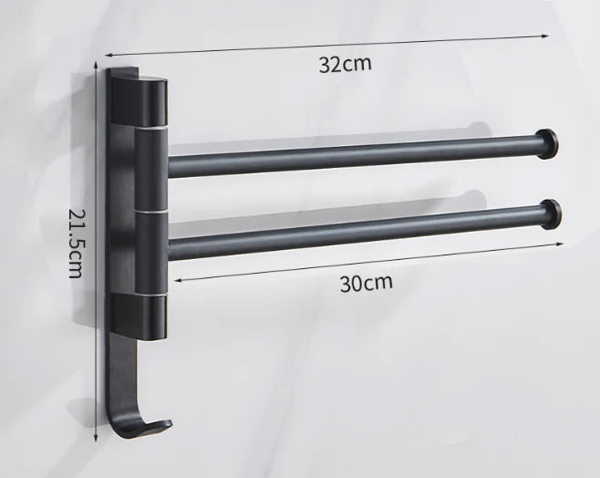 Rotatable Space Aluminum Towel Rack for Bathroom