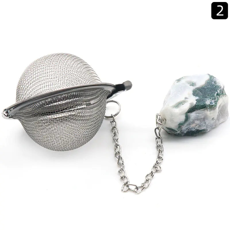 Natural Raw Gemstone Tea Filter Ball