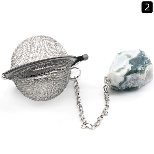 Natural Raw Gemstone Tea Filter Ball