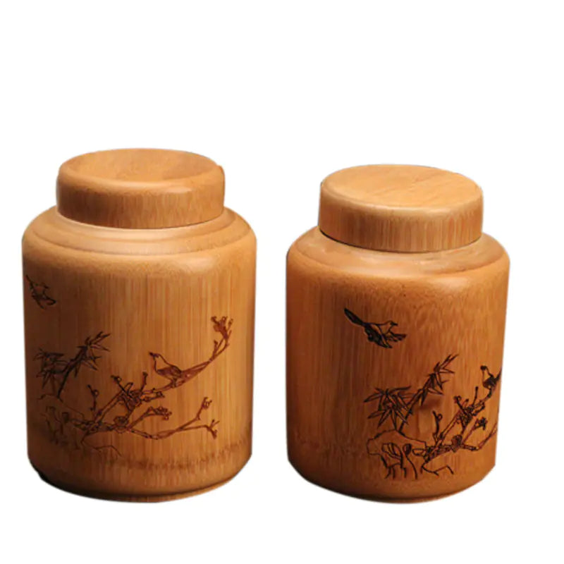 Natural Bamboo Tea Canister with Lid