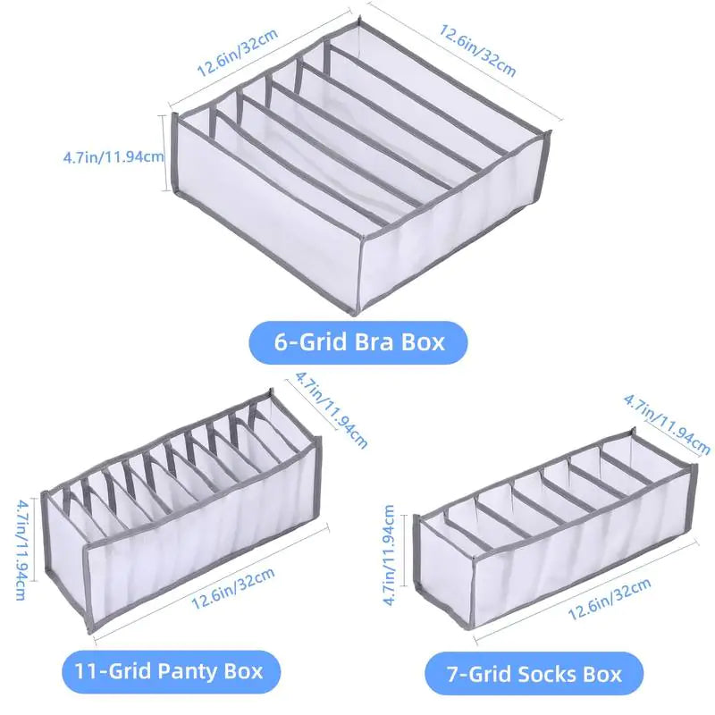 3-Pack ULG Underwear Organizer for Closet Storage