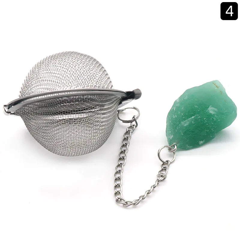 Natural Raw Gemstone Tea Filter Ball