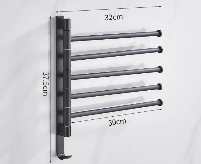 Rotatable Space Aluminum Towel Rack for Bathroom